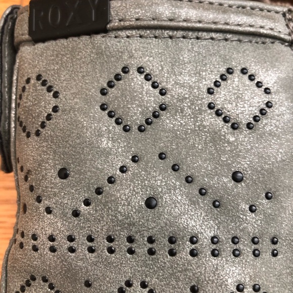 Roxy Silver Grey Lace Up Combat Moto Boots - Picture 6 of 6